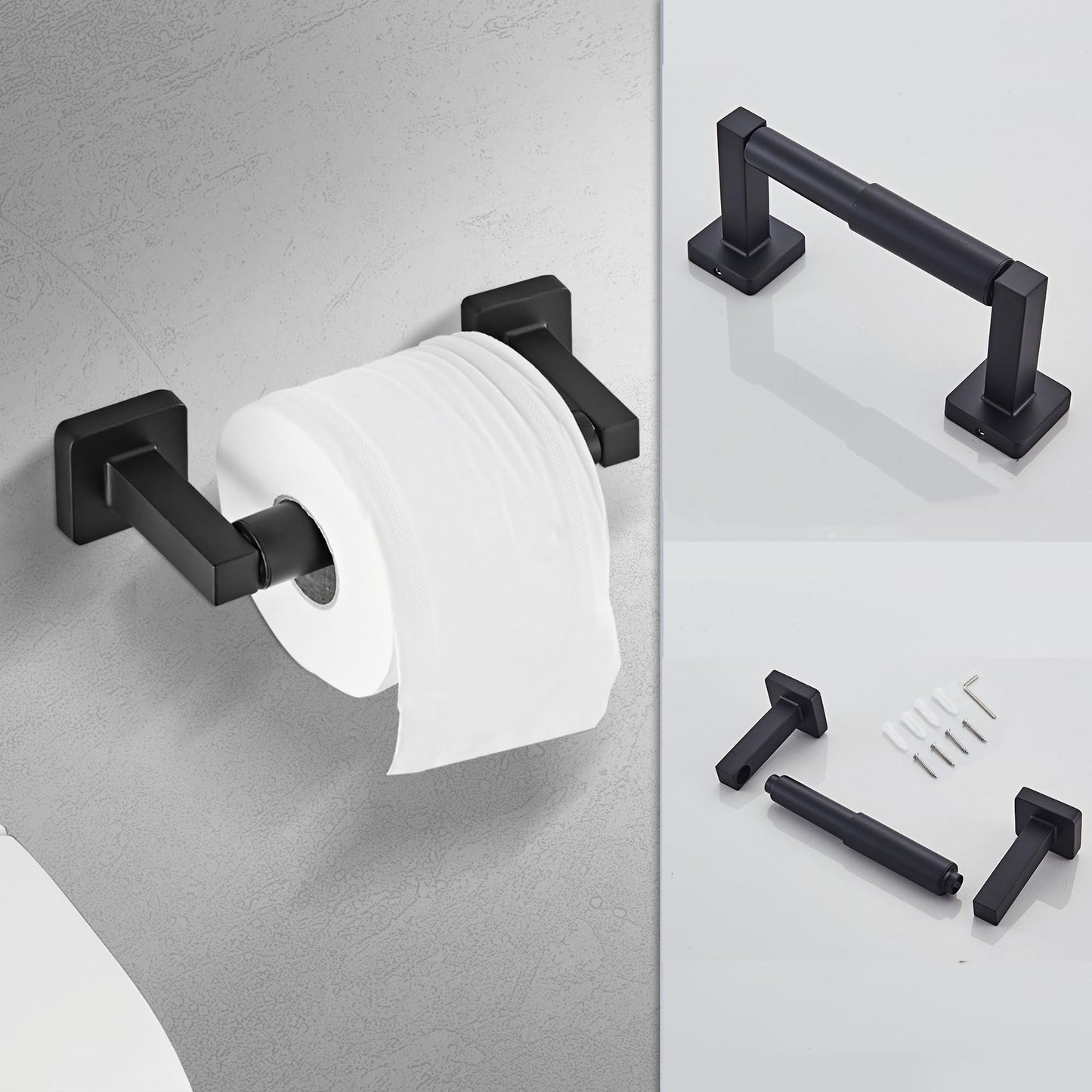 Bathroom Hardware Set 4 Pieces,Towel Bar Set Stainless Steel Wall Mounted, Includes 16In Hand Towel Bar, Towel Ring, Robe Towel Hooks,Toilet Paper Holder, Bathroom Towel Rack Set