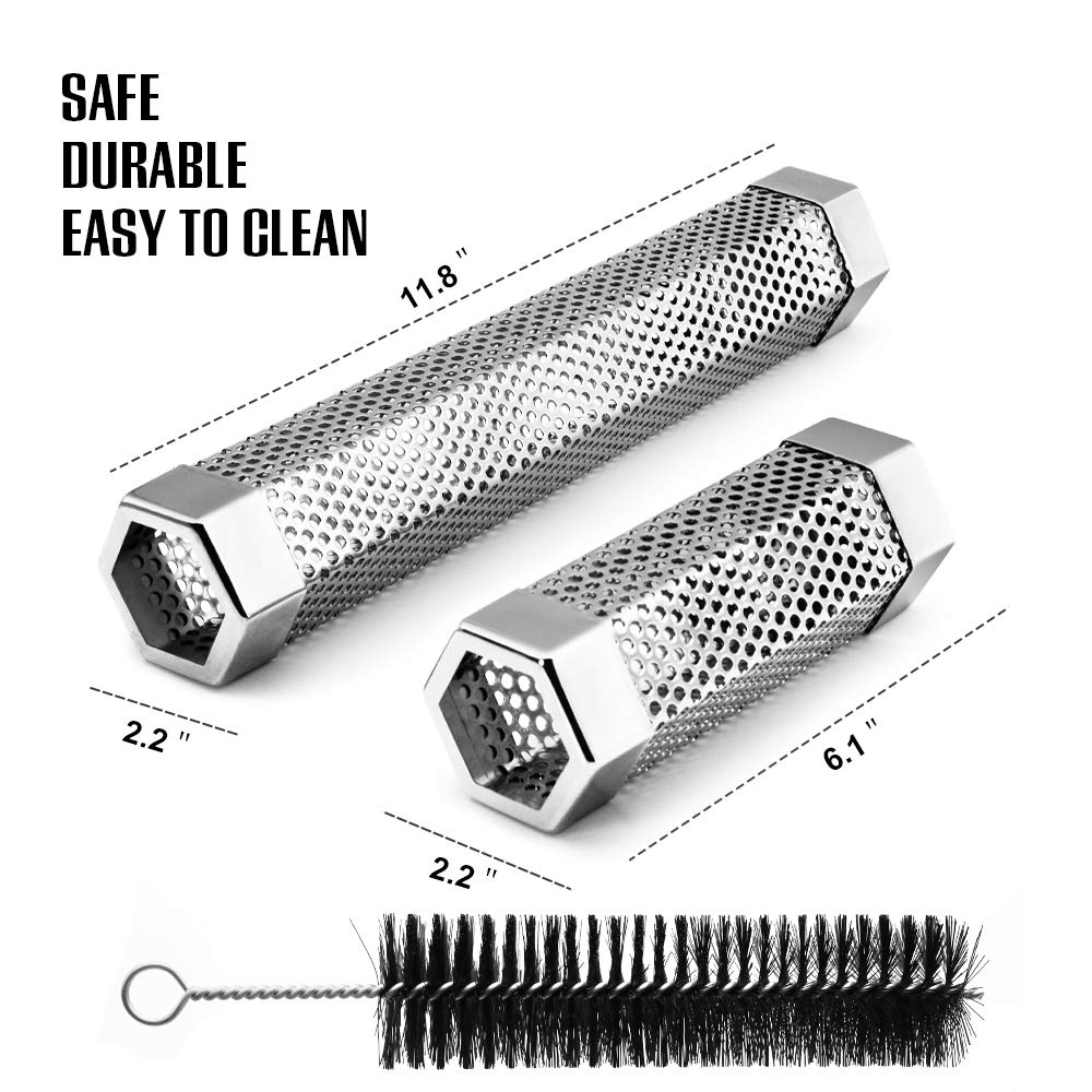 BEWAVE Pellet Smoker Tube for All Grill Electric Gas Charcoal or Smokers