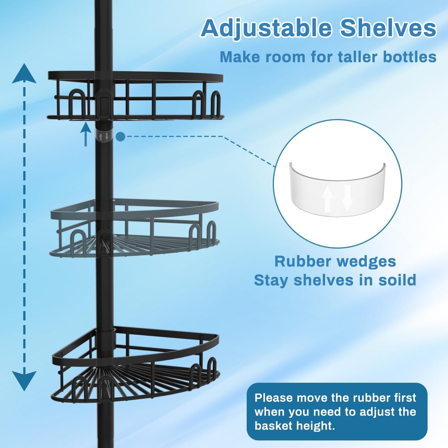 cutefafa Bathroom Storage Shelves Tension Pole