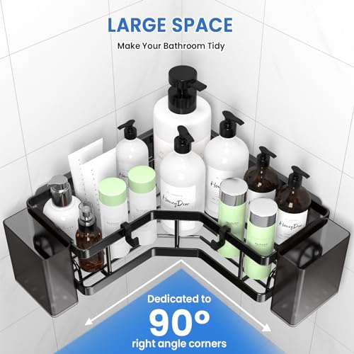 PKBD Corner Shower Caddy,Rustproof Stainless Steel Suction Washroom Accessories