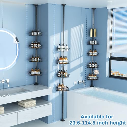 cutefafa Bathroom Storage Shelves Tension Pole