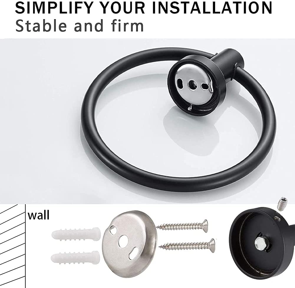 FAIRGIA Toilet Paper Holder Towel Ring Brushed Gold Bathroom Hardware Hand Towel Holder Bathroom Accessories Set Wall Mount Stainless Steel 2 Pieces