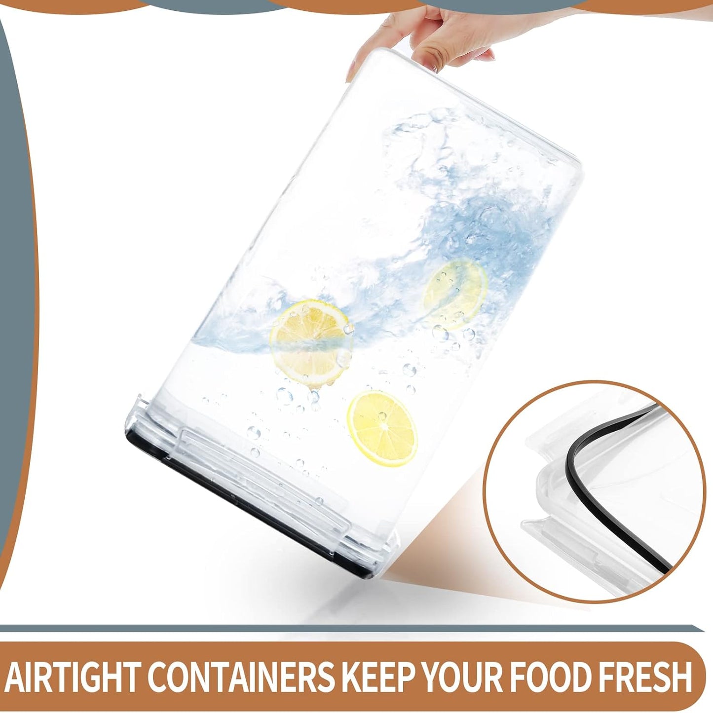 Extra Large Tall Food Storage Containers with Lids - 6.5L , 4PCS Leak-Proof Kitchen Pantry Organizers and Storage Containers Set for Cereal, Flour, and Baking Supplies