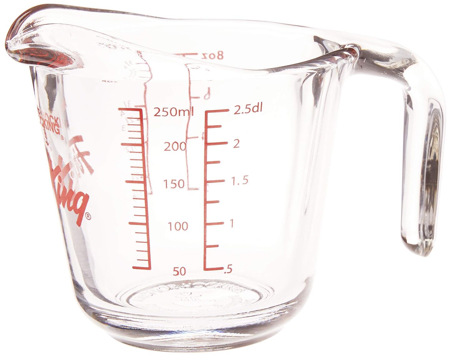 Anchor Hocking 77895 Fire-King Measuring Cup, Glass, 1-Cup