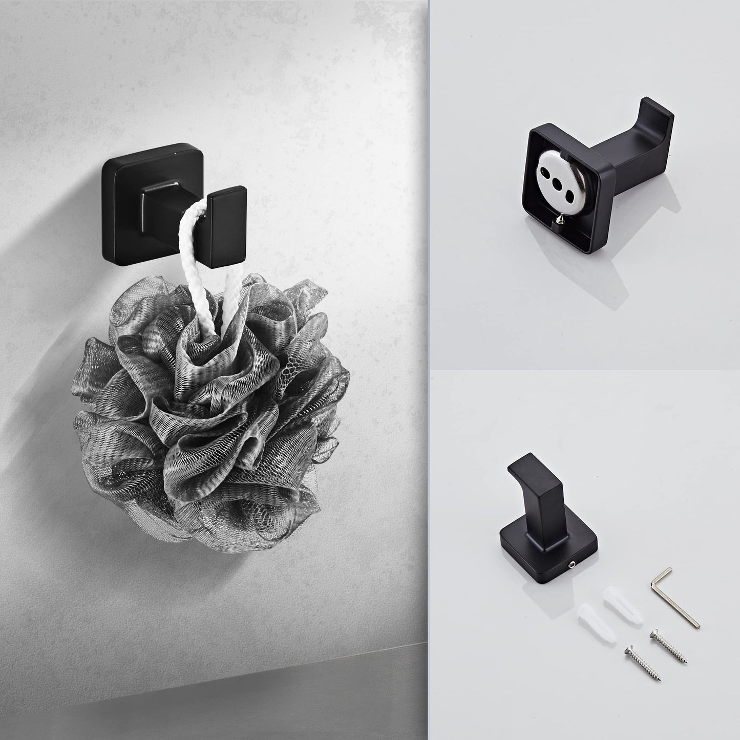 Bathroom Hardware Set 4 Pieces,Towel Bar Set Stainless Steel Wall Mounted, Includes 16In Hand Towel Bar, Towel Ring, Robe Towel Hooks,Toilet Paper Holder, Bathroom Towel Rack Set
