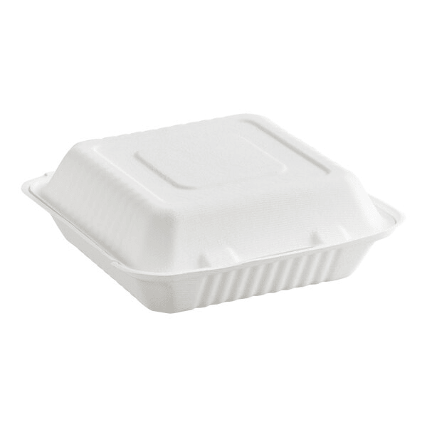 Bio Sugarcane Bagasse Clamshell Container 9x9x3" 200/cs