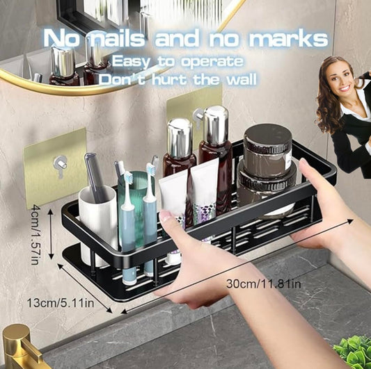 Shower Caddies,Self Adhesive Shower Caddy 2 Pack Shower Shelf,No Drilling Bathroom Shower Organizer with Hooks