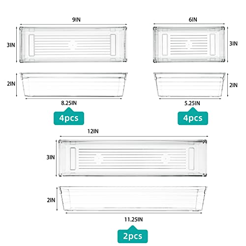 Backerysupply Clear Plastic Drawer Organiser Tray for Vanity Cabinet
