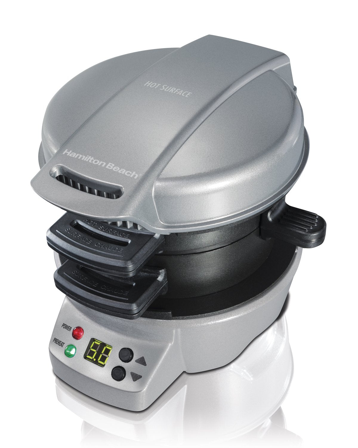 Hamilton-Beach 25478RC Breakfast Sandwich Maker with Timer, Silver, 25478RC, Single w/ Timer
