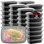 Meal Prep Plastic Microwavable Food Containers with Tight Safety LiD