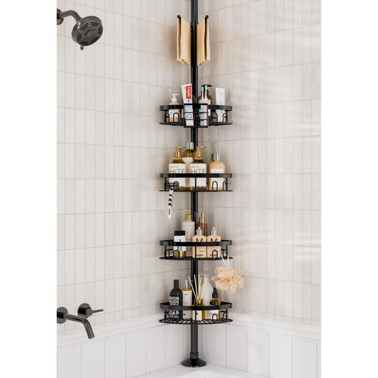cutefafa Bathroom Storage Shelves Tension Pole