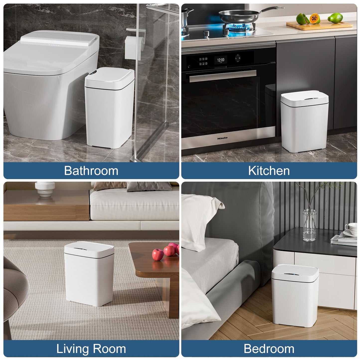 Vanpopubs 2 Pack Bathroom Trash Can with Lid
