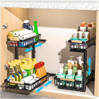 2 Pack Metal Under Sink Organizer