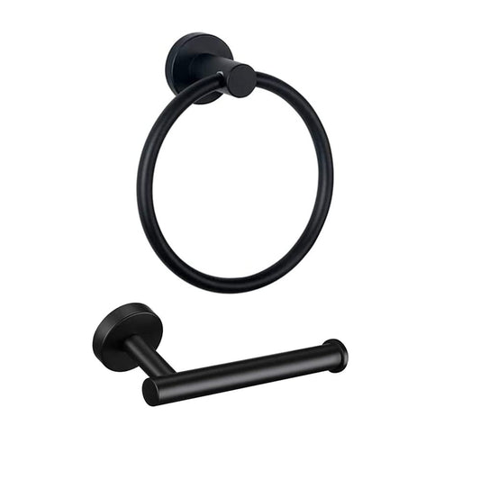 FAIRGIA Toilet Paper Holder Towel Ring Brushed Gold Bathroom Hardware Hand Towel Holder Bathroom Accessories Set Wall Mount Stainless Steel 2 Pieces