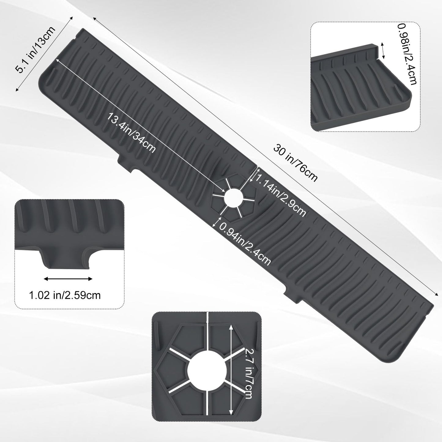 Longer Sink Splash Guard Mat