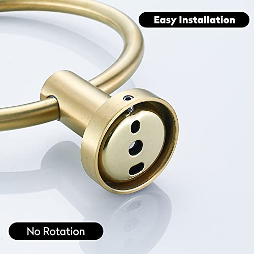 FAIRGIA Toilet Paper Holder Towel Ring Brushed Gold Bathroom Hardware Hand Towel Holder Bathroom Accessories Set Wall Mount Stainless Steel 2 Pieces