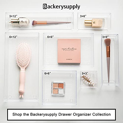 Backerysupply Clear Plastic Drawer Organiser Tray for Vanity Cabinet
