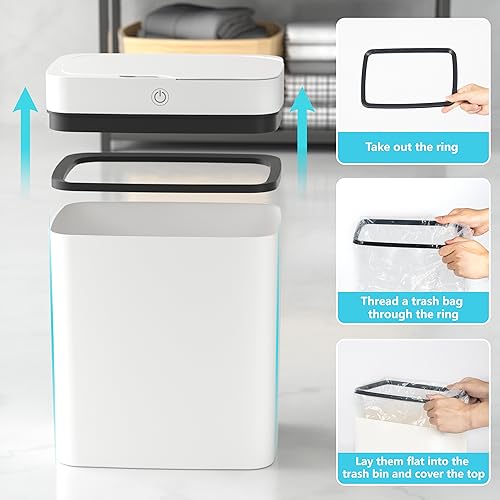 Vanpopubs 2 Pack Bathroom Trash Can with Lid