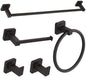 Ntipox 5 Pieces Bathroom Hardware Set Stainless Steel, 23.6 inch Inch Double Towel Bar Set Matte Black,Towel Rack Set,Bathroom Accessories Set