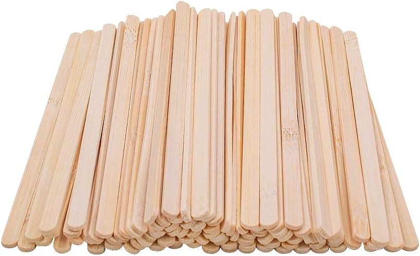 Pack 100 5.5-Inch Bamboo Coffee Stirrers, Disposable Beverage Stirrers Sticks Eco Friendly Biodegradable Stir Sticks for Tea,Hot or Cold Beverages