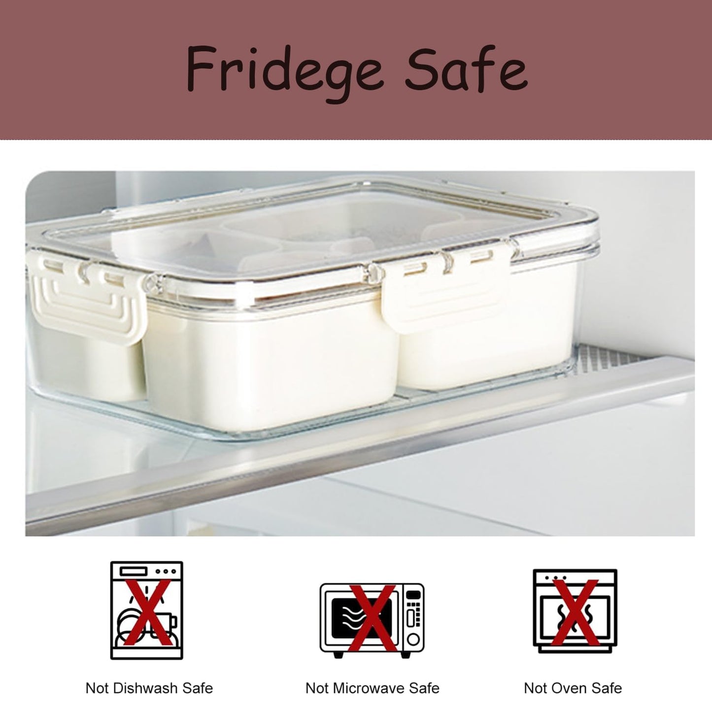 ZEENING Divided Clear Snack Serving Tray with Lid & Handle, Snackle Box Charcuterie Board Container Storage Organizer for Fruit, Candy, Veggie, Nuts & Snacks, Perfect for Party, Travel, & Picnic