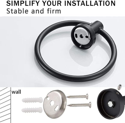 FAIRGIA Toilet Paper Holder Towel Ring Brushed Gold Bathroom Hardware Hand Towel Holder Bathroom Accessories Set Wall Mount Stainless Steel 2 Pieces