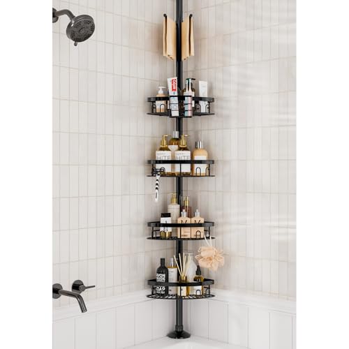 cutefafa Bathroom Storage Shelves Tension Pole