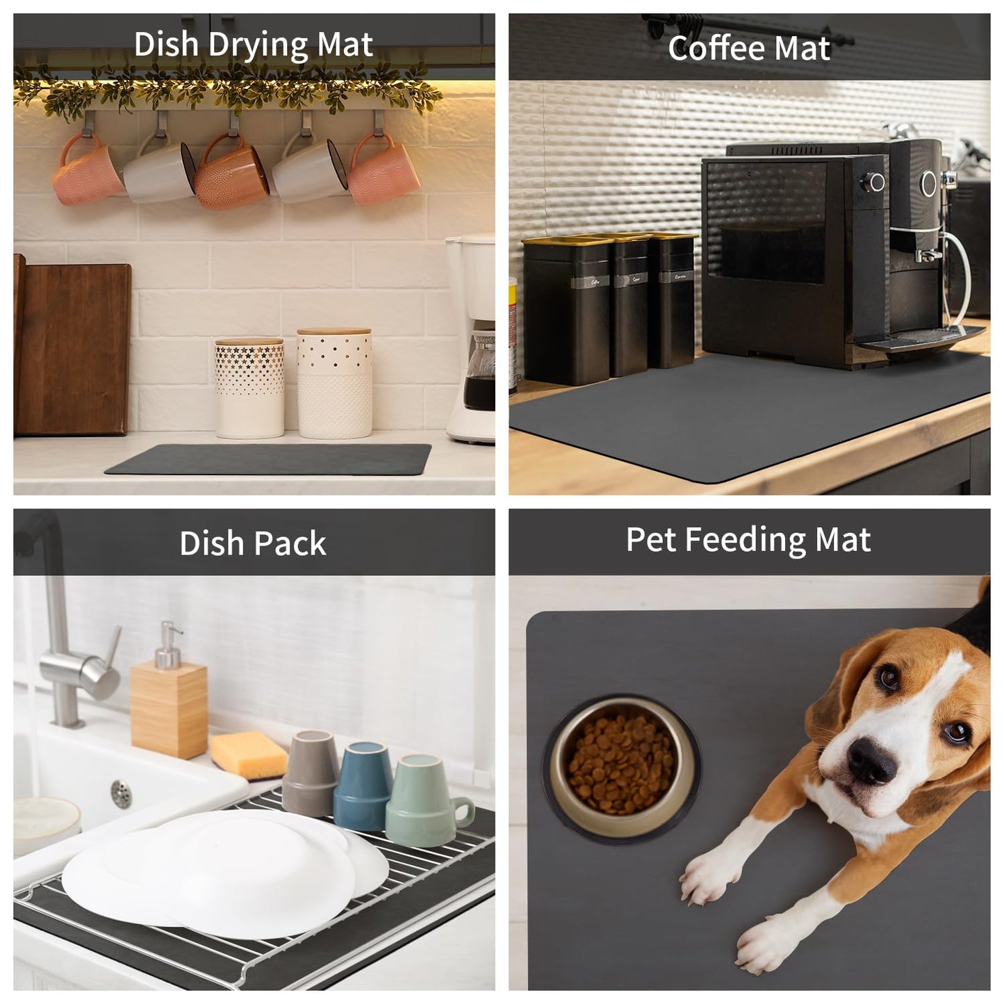 Dish Drying Mat Coffee Mat Super Absorbent Quick Drying Mat for Kitchen Counter