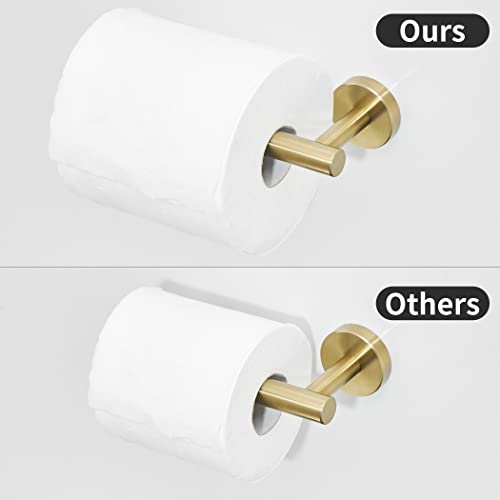 FAIRGIA Toilet Paper Holder Towel Ring Brushed Gold Bathroom Hardware Hand Towel Holder Bathroom Accessories Set Wall Mount Stainless Steel 2 Pieces