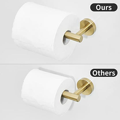 FAIRGIA Toilet Paper Holder Towel Ring Brushed Gold Bathroom Hardware Hand Towel Holder Bathroom Accessories Set Wall Mount Stainless Steel 2 Pieces