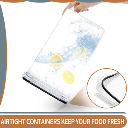 Extra Large Tall Food Storage Containers with Lids - 6.5L , 4PCS Leak-Proof Kitchen Pantry Organizers and Storage Containers Set for Cereal, Flour, and Baking Supplies