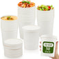 50 Pack 32 oz Paper Soup Containers with Lid Disposable Kraft Soup Food Bowl Microwavable Food Storage Ice Cream Containers Nice for Restaurants (White)