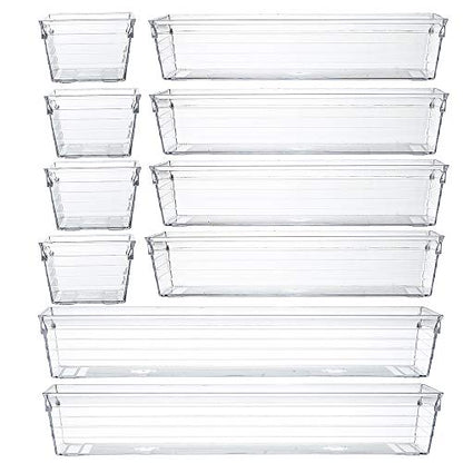 Backerysupply Clear Plastic Drawer Organiser Tray for Vanity Cabinet