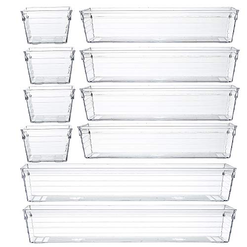 Backerysupply Clear Plastic Drawer Organiser Tray for Vanity Cabinet