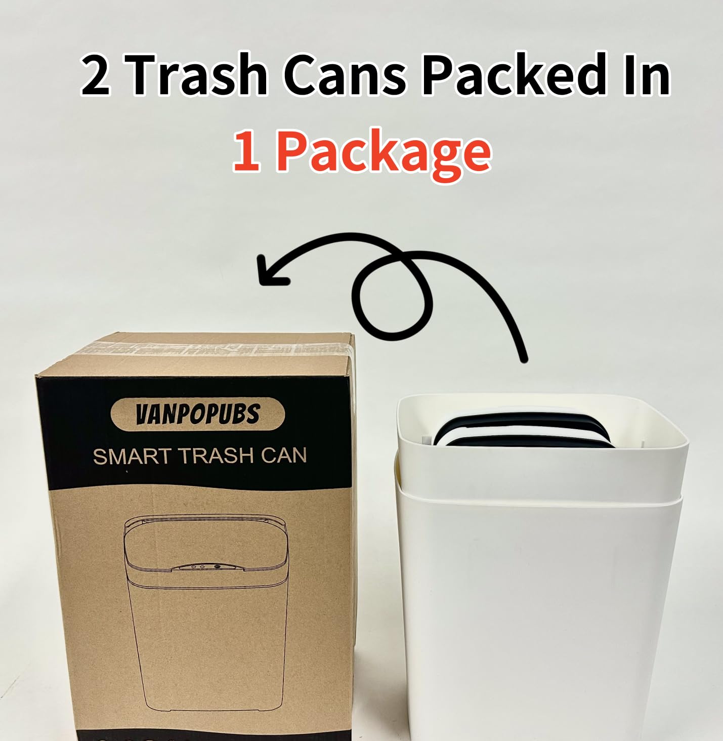 Vanpopubs 2 Pack Bathroom Trash Can with Lid