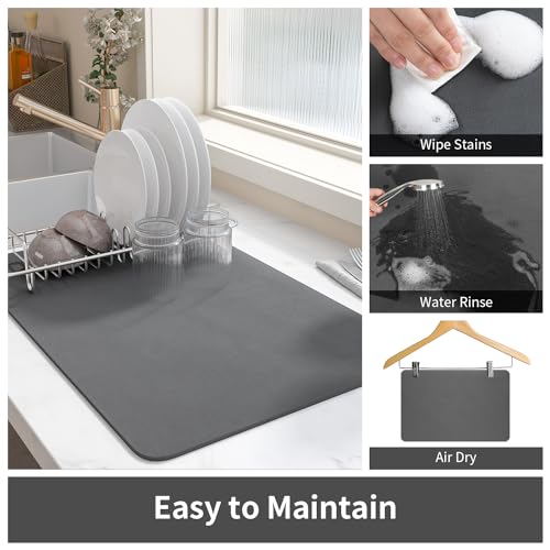 Dish Drying Mat Coffee Mat Super Absorbent Quick Drying Mat for Kitchen Counter