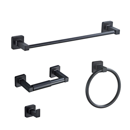 Bathroom Hardware Set 4 Pieces,Towel Bar Set Stainless Steel Wall Mounted, Includes 16In Hand Towel Bar, Towel Ring, Robe Towel Hooks,Toilet Paper Holder, Bathroom Towel Rack Set