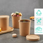 25pack 32oz Paper Soup Containers with Lids, Disposable Paper Food Cups, Ice Cream Cups, Food Storage with Lids, Microwavable and freezer safe