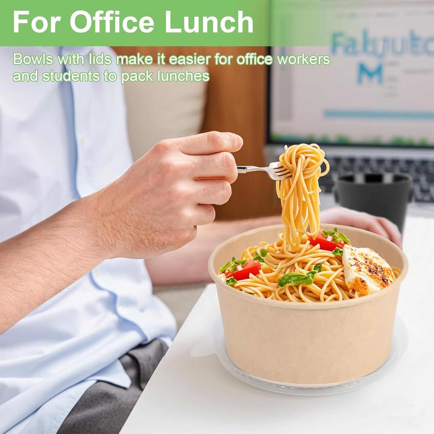 50 Pcs 32 Oz disposable meal prep containers，paper bowls with lids，disposable soup bowls，soup bowls disposable hot/cold，disposable salad bowls with lids