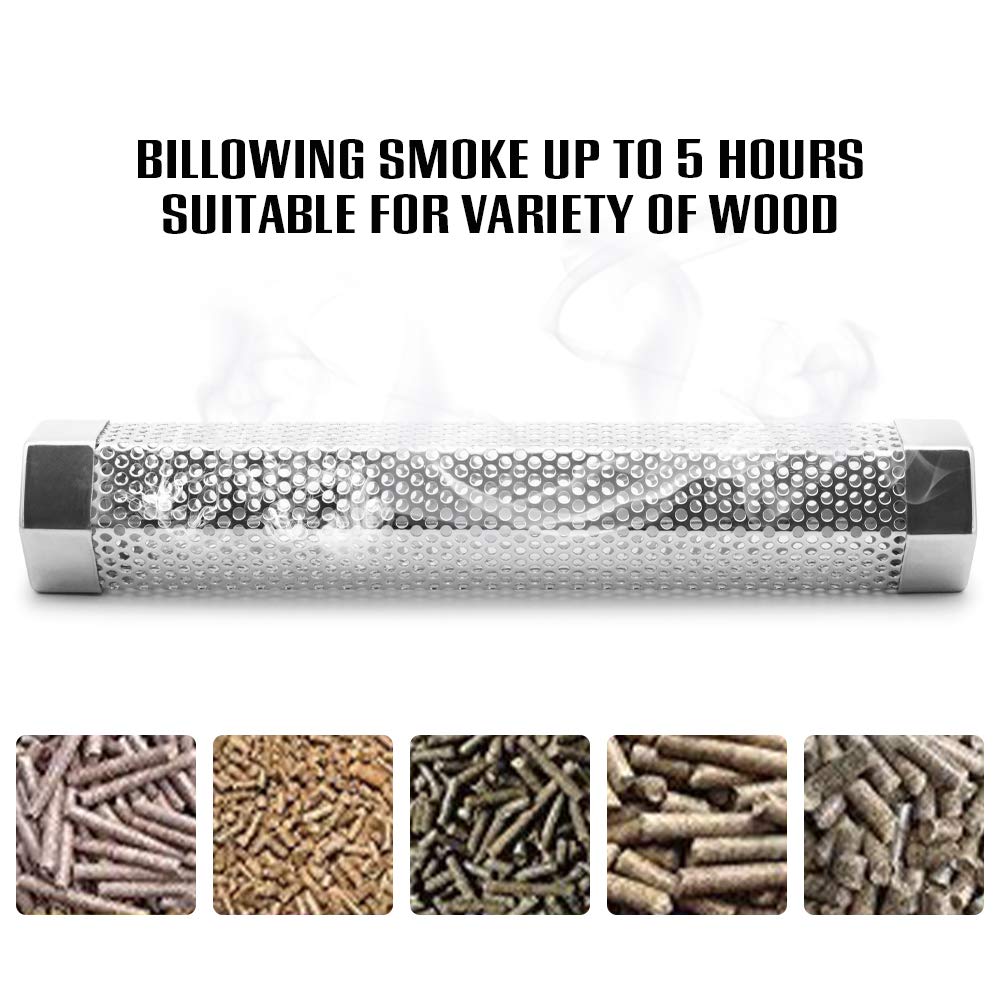 BEWAVE Pellet Smoker Tube for All Grill Electric Gas Charcoal or Smokers