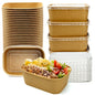 50 Pack Paper Meal Prep Containers with Lids, 20 oz Disposable and Compostable Take out Food Containers Rectangular to Go Paper Bowls for Leftovers, Salad, Soup, Snack