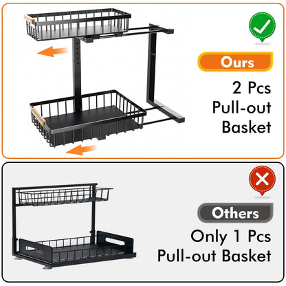 2 Pack Metal Under Sink Organizer