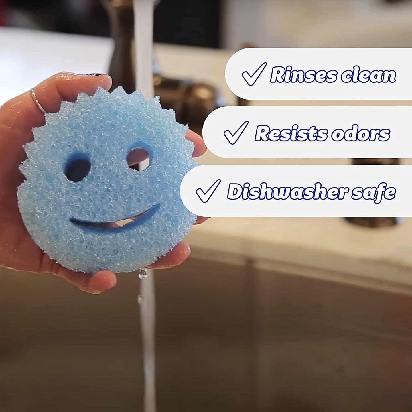 Scrub Daddy Sponge Set - Colors - Scratch-Free Scrubbers for Dishes and Home, Odor Resistant, Soft in Warm Water, Firm in Cold, Deep Cleaning, Dishwasher Safe, Multi-use, Functional, 4ct