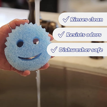Scrub Daddy Sponge Set - Colors - Scratch-Free Scrubbers for Dishes and Home, Odor Resistant, Soft in Warm Water, Firm in Cold, Deep Cleaning, Dishwasher Safe, Multi-use, Functional, 4ct