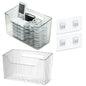 Lae Nuvole Set Of 2 Storage Organizer Bins Wall Mounted Organizer Basket, Shower Caddy Stackable Clear Plastic Makeup Organizer Adhesive Hanging Bin for Bathroom, Kitchen, Cabinet, Pantry, BPA Free