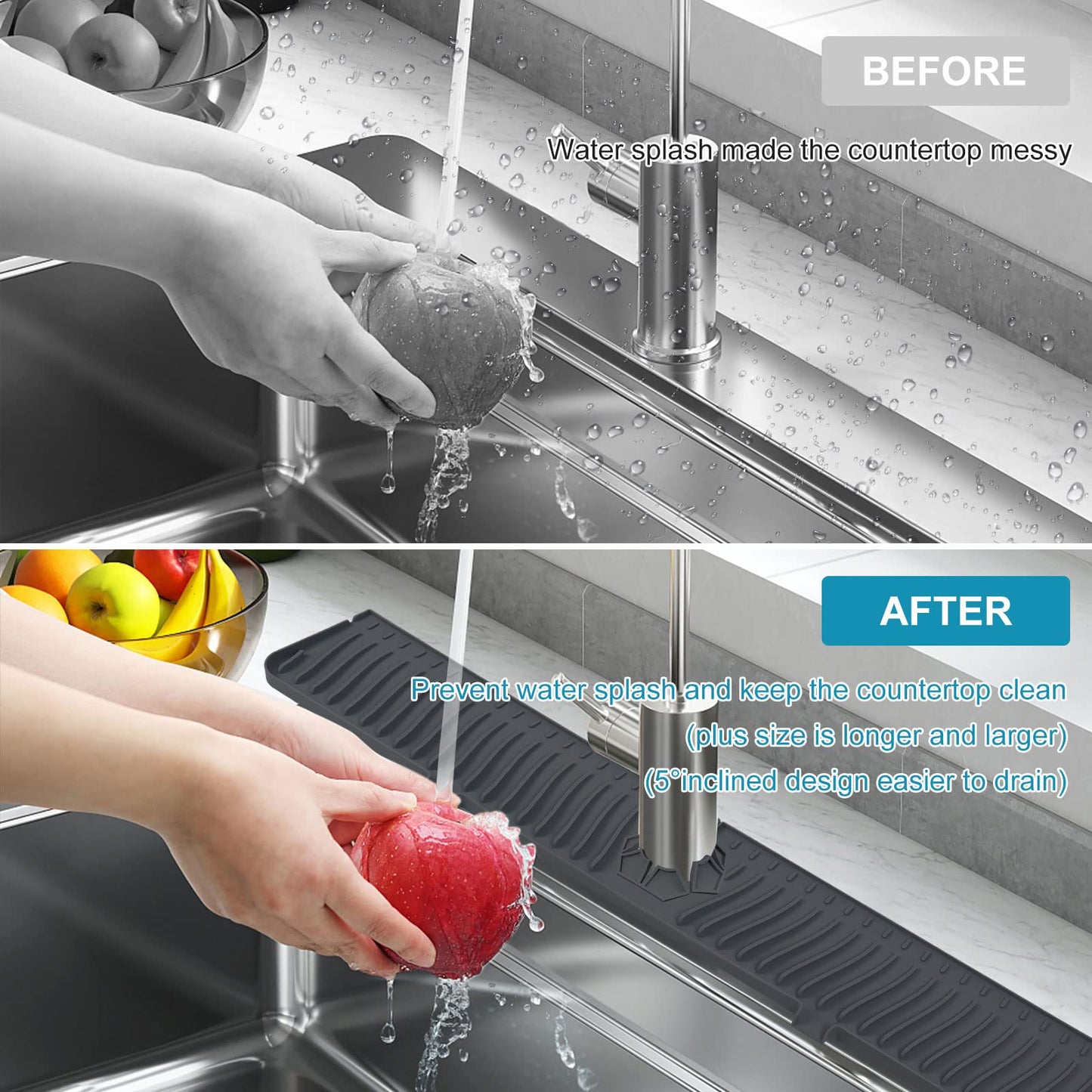 Longer Sink Splash Guard Mat