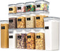 14pcs Food Storage Containers Set, Kitchen & Pantry Organizers and Storage, Plastic Airtight Pantry Storage Container with Lids for Cereal, Flour and Sugar