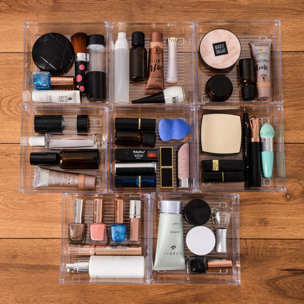 Backerysupply Clear Plastic Drawer Organiser Tray for Vanity Cabinet