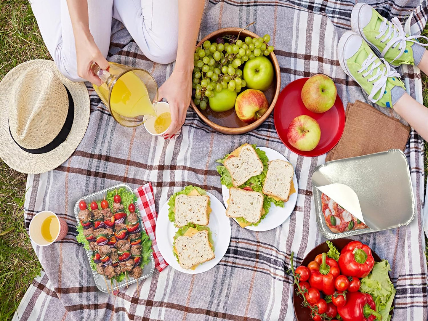 50 PACK 8.3"x6.2" Disposable Tin Foil Pans with Lids 2.25LB Aluminum Pans To Go Containers for Cooking, Baking, Catering Party Meal Prep, Take Out, Freeze