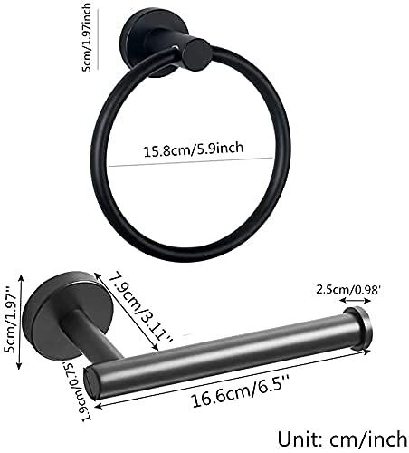 FAIRGIA Toilet Paper Holder Towel Ring Brushed Gold Bathroom Hardware Hand Towel Holder Bathroom Accessories Set Wall Mount Stainless Steel 2 Pieces